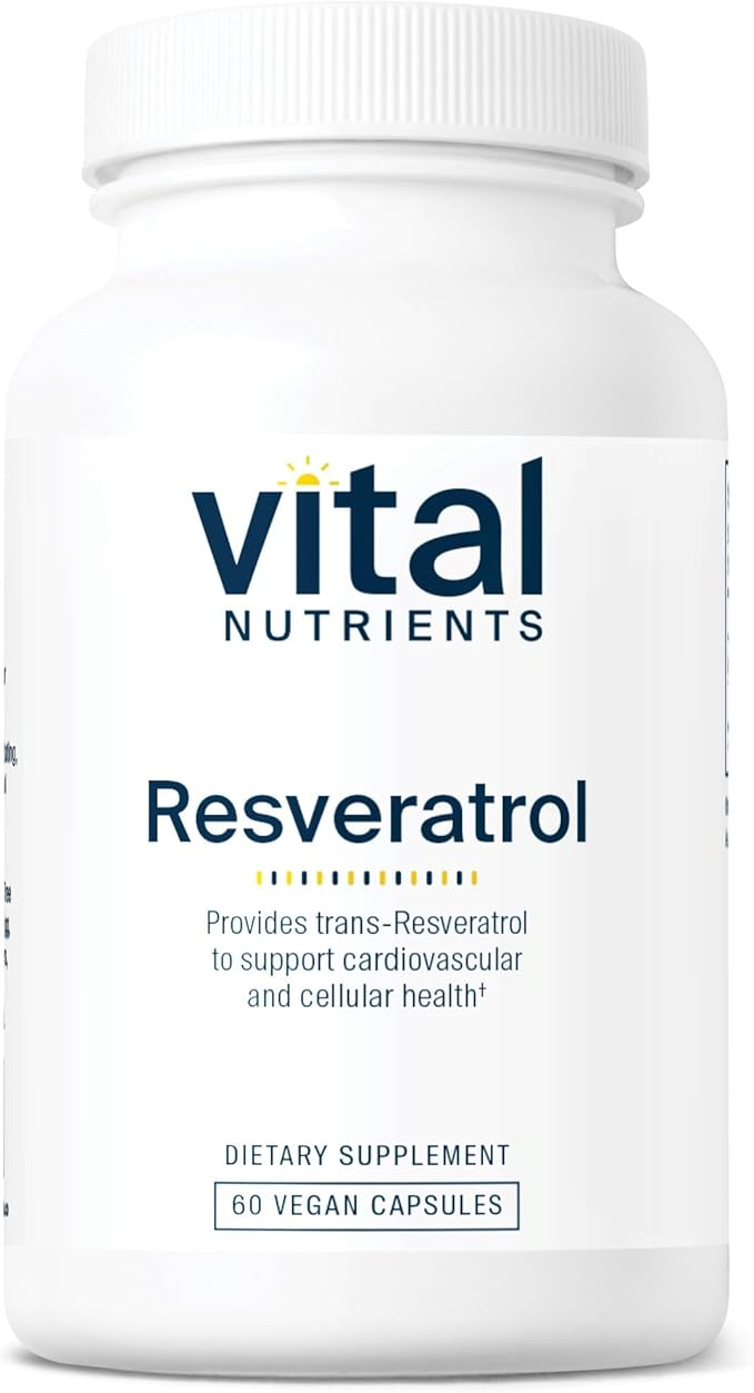 Vital Nutrients Resveratrol - Ultra High Potency Antioxidant - Trans Resveratrol for Cardiovascular and Cell Health Support* - Vegan Supplement - Gluten, Dairy and Soy Free - Non-GMO - 60 Capsules