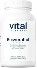 Vital Nutrients Resveratrol - Ultra High Potency Antioxidant - Trans Resveratrol for Cardiovascular and Cell Health Support* - Vegan Supplement - Gluten, Dairy and Soy Free - Non-GMO - 60 Capsules