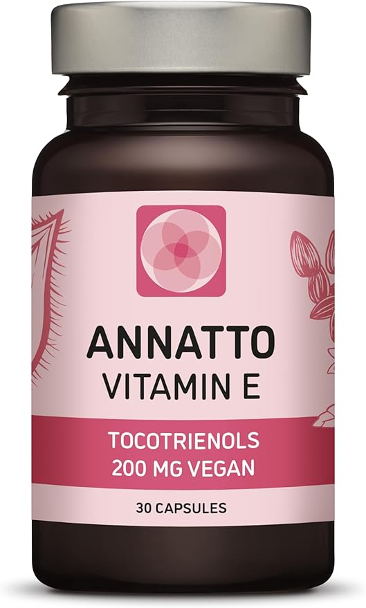 Annatto Tocotrienols Vegan Vitamin E Supplement, Tocopherol Free, Eannatto Capsules Without PAH's and contaminants - Improved from Deltagold - 200mg - Non-GMO & Antioxidant (30)