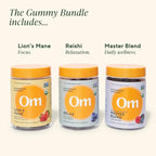 OM MUSHROOM SUPERFOOD Mushroom Gummies Variety Pack – Lion’s Mane Focus, Reishi Relax & Master Blend Multivitamin – Supports Brain, Mood, Immune & Overall Wellness – 3 Pack, 40 Count Each.