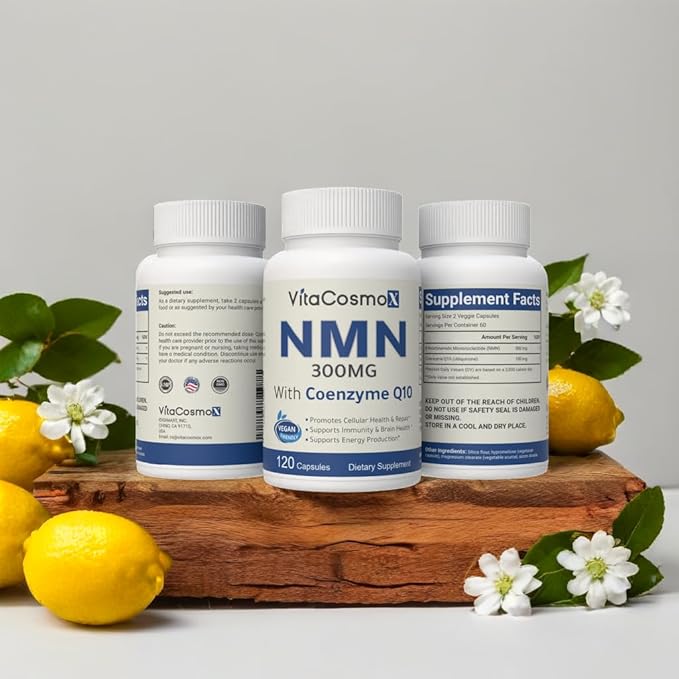 Nicotinamide with CoQ10 Coenzyme Q10, Vegetarian Capsules, 120 Count, Vitamin B3 Supplement