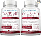 Approved Science® CoQ10 MD - Extra Strength Pure CoQ10 300mg with BioPerine® for Faster Absorption - Optimal Support Supplement - Vegan - 6 Month Supply