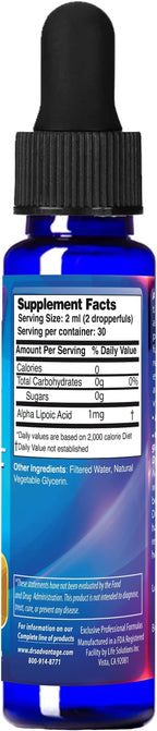 Dr's Advantage Alpha Lipoic Acid 2oz Dropper - ALA Supplement for Nutritional Support - Alpha-Lipoic Acid Liquid for Health - ALA Vitamin Nutritional Supplements