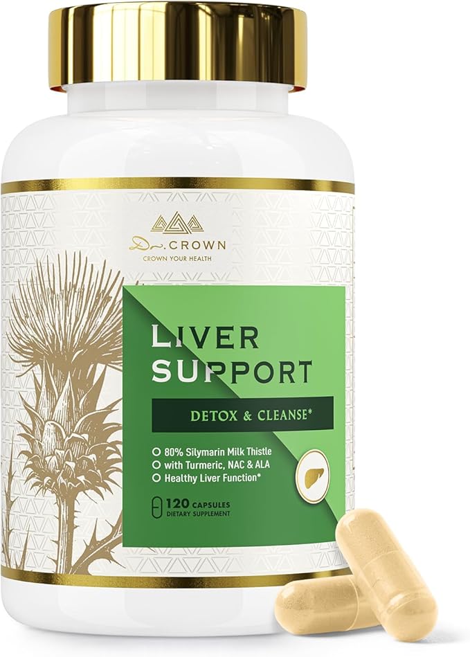 Liver Cleanse Detox & Repair - Milk Thistle Supplement, with Silymarin, N-Acetyl Cysteine(NAC), Artichoke, Turmeric & Dandelion for Liver Detox, Cleanse, Gluten Free, Non-GMO - 120 Capsules