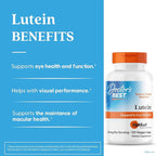 Doctor's Best Lutein Supplement 20mg with Trans Zeaxanthin - Lutein for Eyes, Eye Health Vitamins for Men & Women, Vision and Macular Health Support Capsules, OptiLut Marigold Flower - 120 Veg Caps