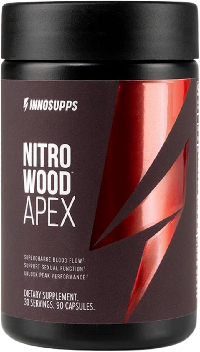 InnoSupps Nitro Wood Apex – Focus & Blood Flow Booster for Men – Supports Blood Flow, Circulation, Male Performance, Muscle Growth & Recovery – Stamina & Endurance Support – 60 Veg Capsules