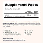 EZ Melts Vitamin C - Daily Vitamin for Antioxidant & Immune Support - No Artificial Flavors - Non-GMO & Sugar-Free - Orange Citrus - 60 Dissolvable Tablets (30 Servings)