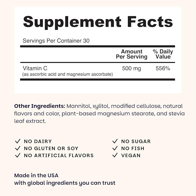 EZ Melts Vitamin C - Daily Vitamin for Antioxidant & Immune Support - No Artificial Flavors - Non-GMO & Sugar-Free - Orange Citrus - 120 Dissolvable Tablets (60 Servings)