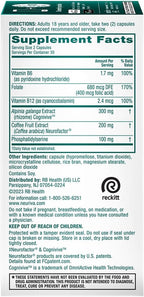 NEURIVA Ultra Decaf Clinically Tested Nootropic Brain Supplement for Mental Alertness, Memory, Focus & Concentration, Cognivive, Neurofactor, Phosphatidylserine, Vitamin B6 B12, 60 Caps (2 Pack)