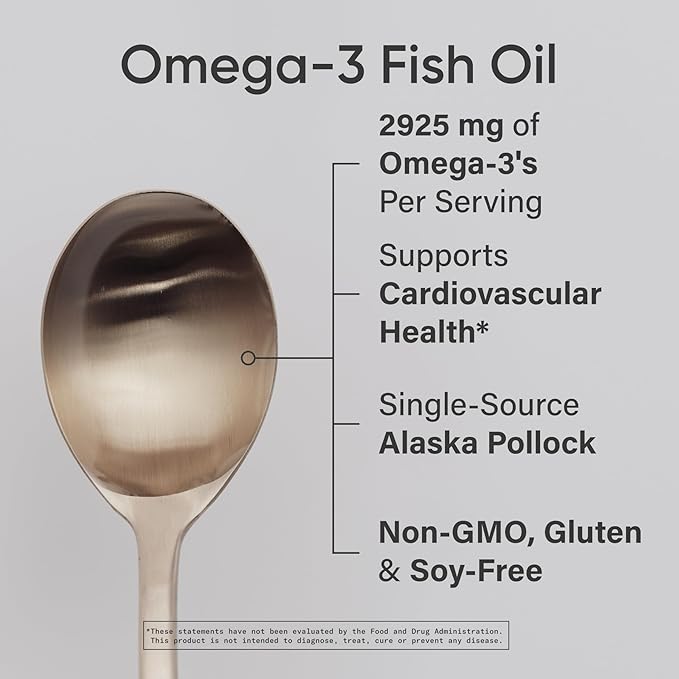 Sports Research® Omega-3 Fish Oil, 8oz Glass Bottle - 4685mg of Wild Caught Alaska Pollock Fish Oil per Serving - Easy-to-Take Liquid · Lemon Flavor · Non-GMO · MSC Certified Sustainable - 48 Servings