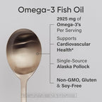 Sports Research® Omega-3 Fish Oil, 8oz Glass Bottle - 4685mg of Wild Caught Alaska Pollock Fish Oil per Serving - Easy-to-Take Liquid · Lemon Flavor · Non-GMO · MSC Certified Sustainable - 48 Servings