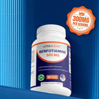 Vitamatic Benfotiamine 300 mg 90 Vegetarian Capsules - Also Called Fat Soluble Vitamin B1 (90 Count (Pack of 1)) (1 Bottle)