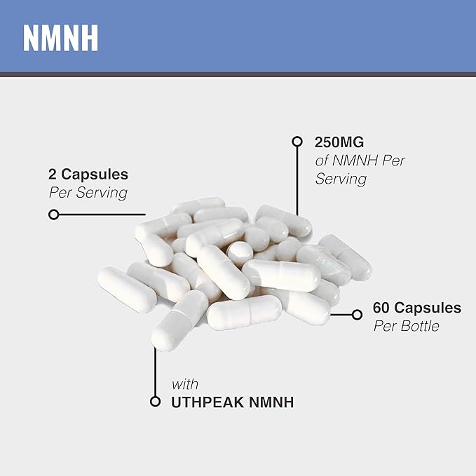 MAAC10 NMNH (NMN Supplement Alternative) 250mg Serving | Uthpeak™ NMNH (Dihydronicotinamide Mononucleotide) for Better Stability | 30-Day Supply. (Pack of 3)