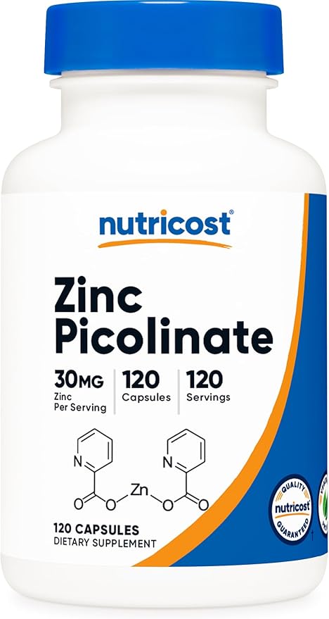 Nutricost Zinc Picolinate 30mg, 120 Capsules - Gluten Free and Non-GMO
