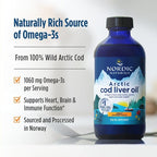 Nordic Naturals Arctic Cod Liver Oil, Orange - 8 oz - 1060 mg Total Omega-3s with EPA & DHA - Heart & Brain Health, Healthy Immunity, Overall Wellness - Non-GMO - 48 Servings