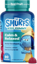 Smurfs Kids Calm Gummies | Calming Gummies for Kids with Lemon Balm & L Theanine | Made with Real Fruit | Doctor Developed | Gelatin Free Non-GMO No Artificial Flavors or Colors | 40 Servings