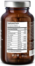 CLAV Vitamin B Complex - 120 Capsules - All 8 B Vitamins with Co-Factors Myo-Inositol & Choline - Supports Energy Metabolism - Vegan - Made in Germany
