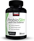 ProbioSlim Weight Loss Essentials Complete Daily Digestive Health and Weight Loss Probiotic Supplement for Women and Men with Electrolytes and Green Tea Extract, Force Factor, 120 Capsules