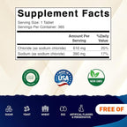 Vitamatic Sodium Chloride 1000mg – 365 Tablets Electrolyte Replenisher & Hydration Support – Non-GMO, Gluten-Free -3 Bottles