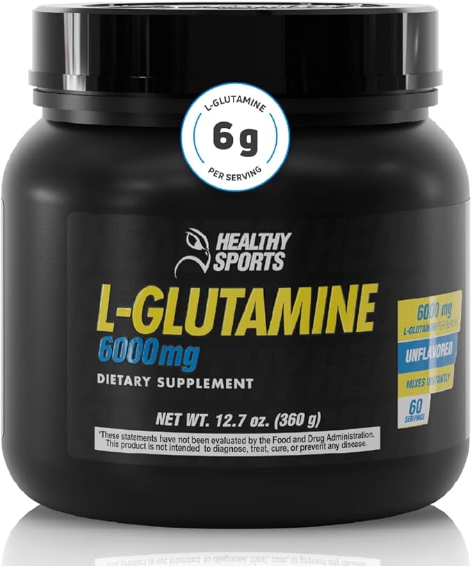 L-Glutamine Premium Powder - 6,000 mg per Serving for Muscle Recovery - Unflavored, Vegan, Non-GMO, Gluten-Free, Dairy-Free, 60 Servings for Improved Performance and Faster Recovery