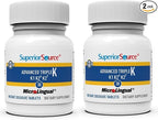 Superior Source Triple K: MK-4 500mcg, MK-7 50mcg, K1 500mcg, 30 Quick Dissolve Tabs, Bone/Heart/Immune Support, Non-GMO, 2-Pack