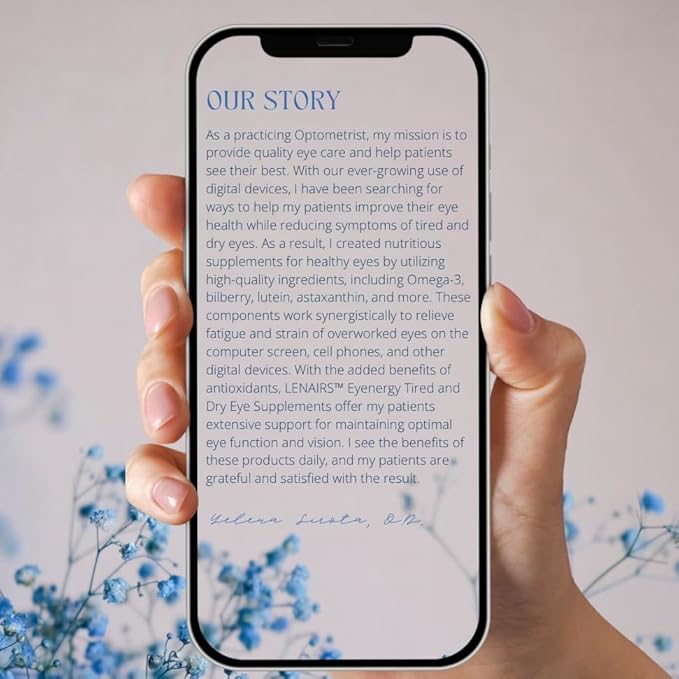 Tired & Dry Eye Relief: Digital Screens Eye Strain from with Omega 3, EPA & DHA, Bilberry, Lutein, Astaxanthin, Essential Nutrients for Eye Health, Gluten Free