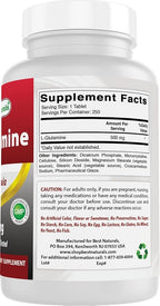 Best Naturals L-Glutamine 500 mg 250 Tablets