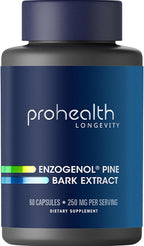 ProHealth Enzogenol Pine Bark Extract | 60 Capsules | New Zealand Sourced Antioxidant Support | Triple 3rd Party Tested, GMP Manufactured in The USA