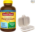 Nature Made Extra Strength Magnesium 400 mg., 180 Softgelsm Bundle with a Pill Oragnizer (2 Items)