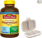 Nature Made Extra Strength Magnesium 400 mg., 180 Softgelsm Bundle with a Pill Oragnizer (2 Items)