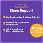 SmartyPants Kids Sleep Gummies Supplement with Melatonin 0.5mg: Chamomile & Vitamin D3, Sleep Aid, Strawberry Mango Flavor, 60 Count