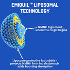 BioImmune Emiquil™ Liposomal NMNH, 500mg 60 Capsules NAD Supplement (NMN Alternative) 10X NAD+ Levels for Anti-Aging