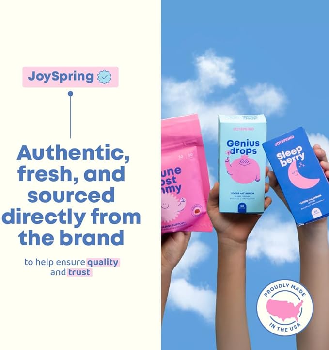 JoySpring Vitamin D3 Kids Drops with K2 – Liquid Supplement for Calcium Absorption & Joint Health – 360 Servings (2 fl oz) – Vitamin D Kids Ages 3-18 (Pack of 2)