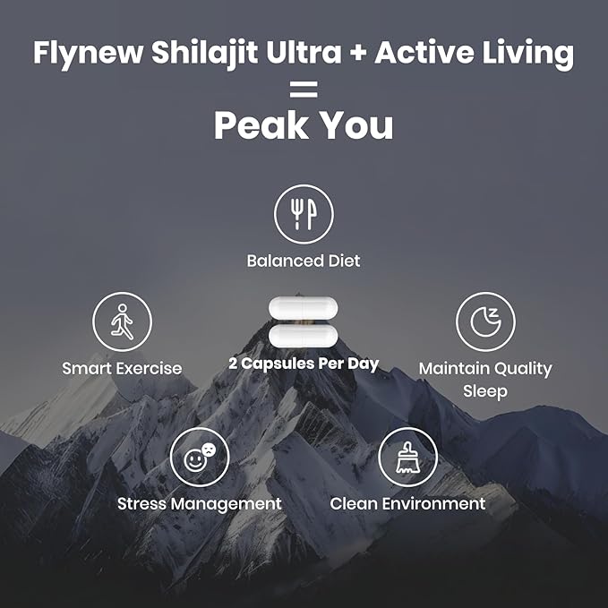 Shilajit for Men Women, Shilajit with Naturally Fulvic Acid & L-Arginine, Himalayan Shilajits for Extra Power, Stamina & Immune Support, Non-GMO, Made in USA, 60 Capsules, 1,300mg Per Serving