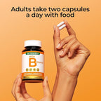 OxyEnergy Mega Vitamin B Complex for Women and Men, with Choline Inositol Biotin Folic Acid B1 B2 B3 B5 B6 B12, Neurological Health Support Cellular Energy - 90 Capsules,45Days Supply
