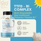 Nutri TTFD Thiamine B1 Supplement - 100mg 180 Servings - Thiamine TTFD Supplement - With 6mg Magnesium - No Toxic Fillers - TTFD Thiamine Tetrahydrofurfuryl Disulfide - Third Party Lab Tested