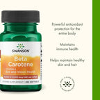 Swanson Beta-Carotene - Vitamin A Supplement Promoting Immune Health, Eye & Skin Health - Natural Wellness Formula - (250 Softgels, 3000mcg Each)