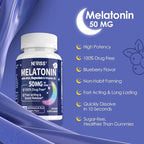 NEVISS Melatonin 50 mg for Adults - Extra Strength 9-in-1 Fast Dissolve Sublingual - High Dose with Magnesium Glycinate, Vitamin D3, Ashwagandha, Lemon Balm, Chamomile, Sugar Free, Vegan,60 Tablets