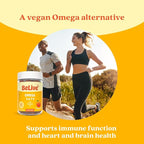 BeLive Organic Omega 3 Gummies - 60 Ct I Vegan Omegas 3 6 7 & 9 from Flaxseed Oil & Sea Buckthorn Fruit Oil, for Kids & Adults, Full Body, Brain & Eye Support, Sugar Free – Peach Flavor