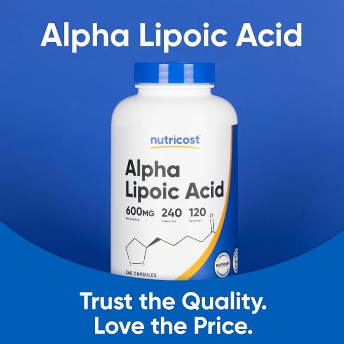 Nutricost Alpha Lipoic Acid 600mg Per Serving, 240 Capsules - Gluten Free, Vegetarian Capsules, Soy Free & Non-GMO (Pack of 2)