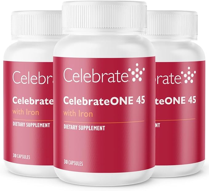 Celebrate Vitamins CelebrateONE 45, 45mg Iron - Once Daily Bariatric Multivitamin, Essential Vitamins & Minerals - Gastric Bypass & Sleeve Gastrectomy Supplement (90 Capsules)
