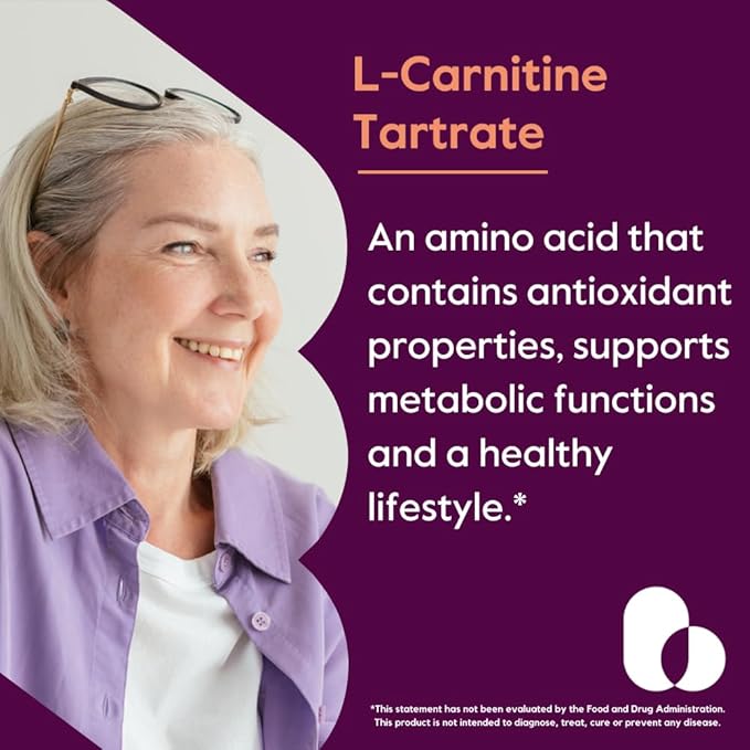 BESTVITE L-Carnitine Tartrate 500mg per Capsule (120 Capsules) - No Stearates - Non GMO - Gluten Free - Supports Heart Health & Energy Production*