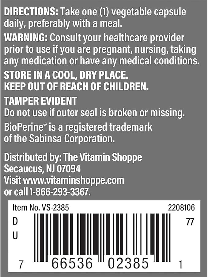 The Vitamin Shoppe DIM Men with BioPerine 200mg - Hormone Balance | Estrogen Metabolism Support | 60 Capsules | Enhanced Absorption
