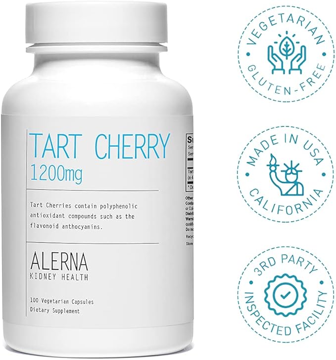 Tart Cherry Extract 1200 mg, 100 Vegetarian Capsules - Gluten Free, Non-GMO