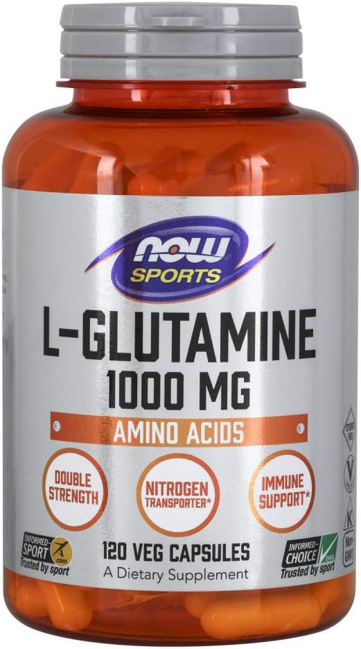 NOW Foods L-Glutamine 1,000 Milligram, 120 Capsules