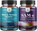 Bundle of Nootropic Brain Supplement - Mental Health & Clarity with VIT A B6 Riboflavin Niacin Thiamin Folate and Pure SAM E Supplement 150mg Per Serving Natural S-adenosylmethionine for Mood Balance