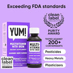 NovaFerrum Yum | Multivitamin with Iron for Infants, Toddlers & Kids | Immune Support | Ages 4 & Under | Gluten Free Certified | Sugar Free | Raspberry Grape | 120 Servings