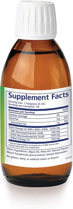 Omega-V Benefits Liquid Omega 3 Supplement - 5 oz, 30-Day Supply - Vegan Supplement with 1000mg EPA & DHA for Eye Health