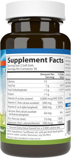 Carlson - ACES + Zn, Vitamins A, C, E + Selenium & Zinc, Cellular Health & Immune Support, Antioxidant, 60 Softgels