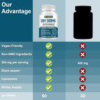 DIM 500MG Supplement Ultra Formula – Hormone Metabolism & Estrogen Balance Support for Women & Men – Diindolylmethane with Black Pepper Extract for Maximum Absorption – Vegan & Soy-Free – 60 Capsules